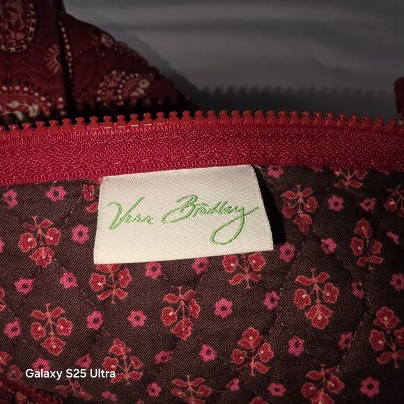 Vera Bradley Large Quilted Duffel Bag in Red Paisley Pattern Retired - Picture 10 of 10